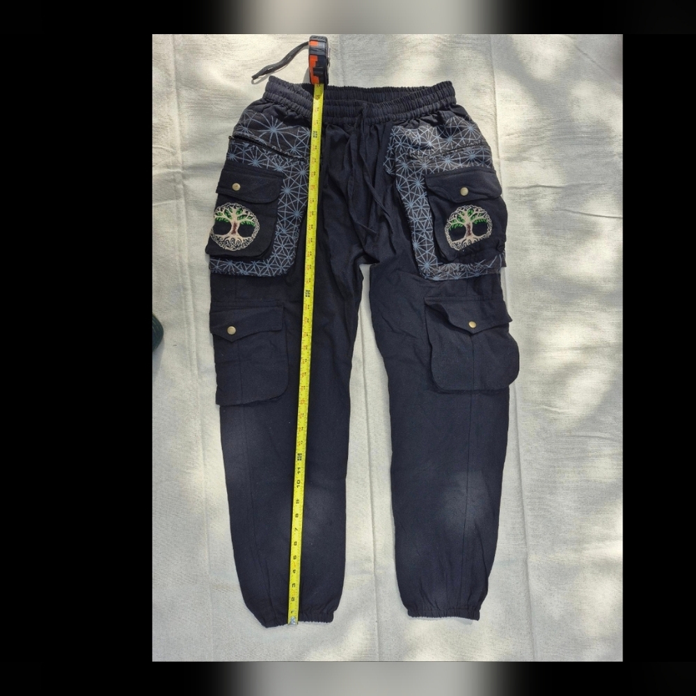 Black Geometric Patterned Pants - image 2